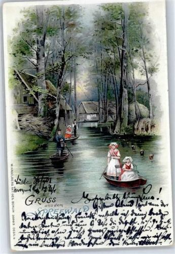 15907 O7550 Lübben 1901 Künstlerkarte Tracht Spreewald