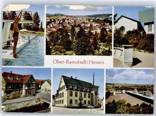 Ober-Ramstadt 1975 Schwimmbad Rathaus