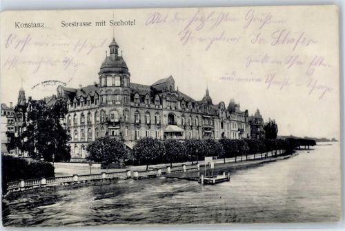 Konstanz 1912 Seehotel mit Seestraße