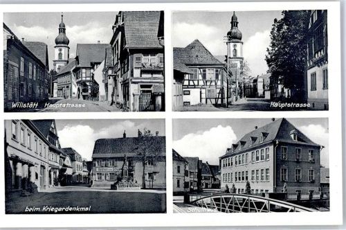 77731 W7608 Willstätt - Hauptstrasse Kriegerdenkmal Schulhaus