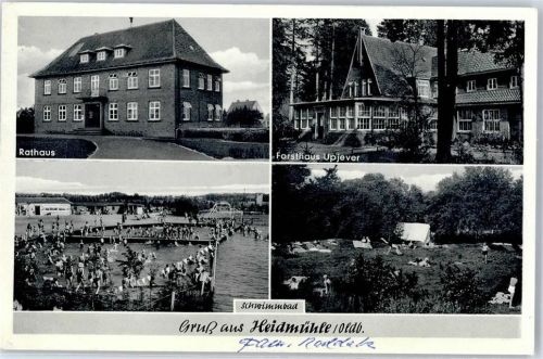 Heidmühle Schwimmbad Rathaus Forsthaus Upjever