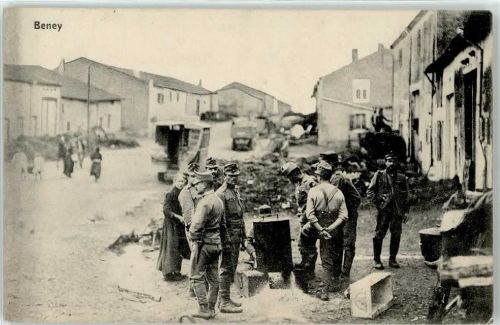 Beney-en-Woevre 1915 Feldpost Dorfstrasse Soldaten