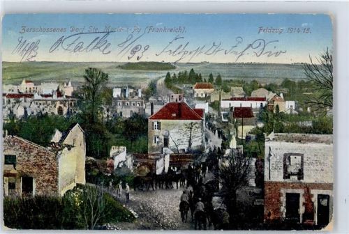 Sainte-Marie-a-Py 1916 Feldzug 1914/15 zerschossenes Dorf