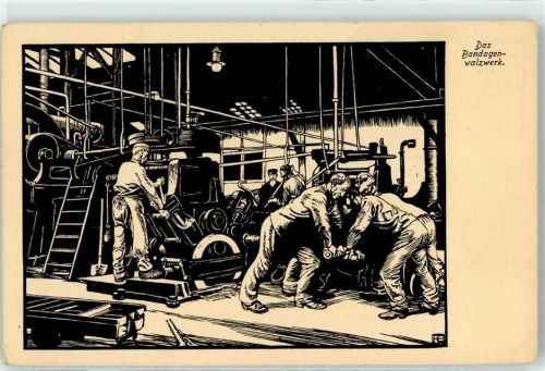 Essen Fabrik Krupp Bandagenwalzwerk signiert