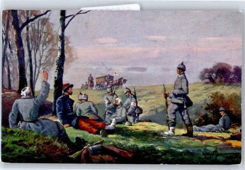 Völkerkrieg Rotes Kreuz Soldat Pickelhaube
