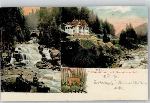 Raumünzach 1907 Raumünzachfall Brücke Gasthaus