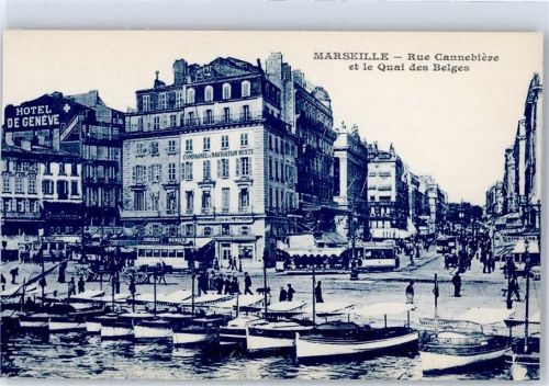 Marseille Hotel De Geneve Rue Cannebiere et le Quai des Belges Straßenbahn