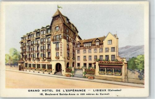 14100 Lisieux Lithographie / Künstlerkarte Grand Hotel