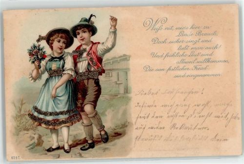 1900 Tracht Frau Poesie