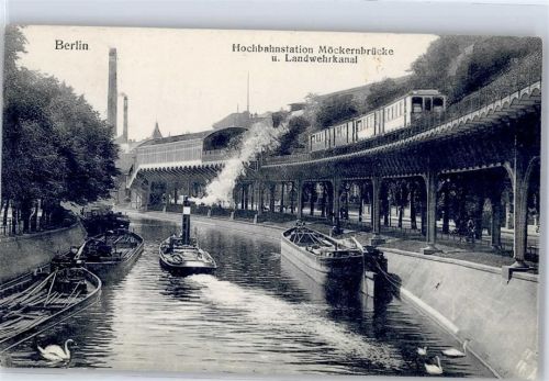 Kreuzberg 1917 Hochbahnstation Möckernbrücke Landwehrkanal
