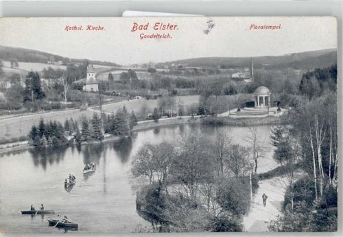 Bad Elster Kath. Kirche Gondelteich Floratempel