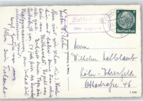 27472 W2190 Sahlenburg - Landpoststempel Sturmflut bei der Kugelbake Duhnen