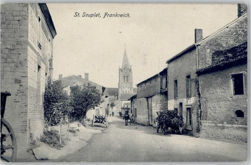 Saint-Souplet 1915 Kirche Feldpost WK I 24. Reserve-Division