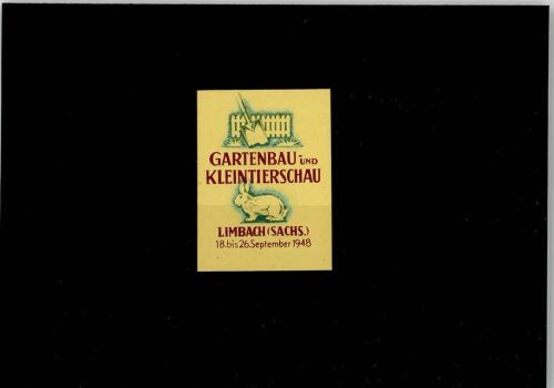 Limbach-Oberfrohna Gartenbau Kleintierschau 18- 26. Septmeber 1948