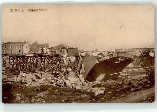 Saint-Mihiel Feldpost zerstörte Maasbrücke
