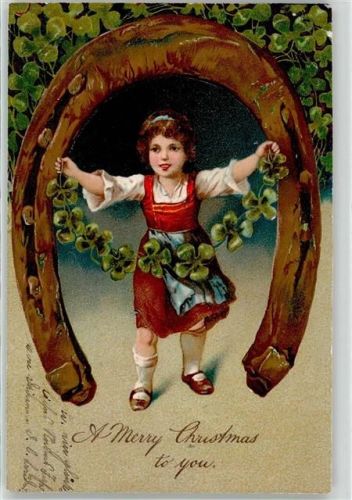 1906 Glückskleeblatt Weihnachten Kind