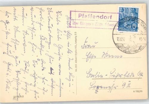 Pfaffendorf Landpoststempel Sächsische Schweiz Kletterer am Pfaffenstein Nordturm Neue Talseite