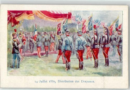 Nationalfeiertag 14. Juli 1880 Militär Frankreich Künstlerkarte