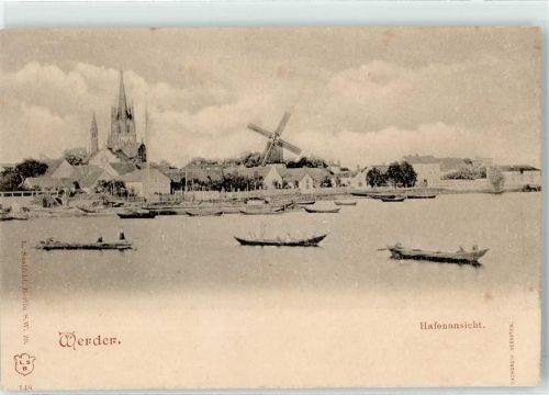 Werder Hafenansicht Windmühle