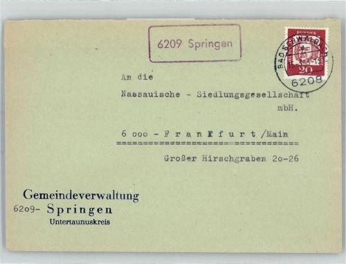 Springen Landpoststempel