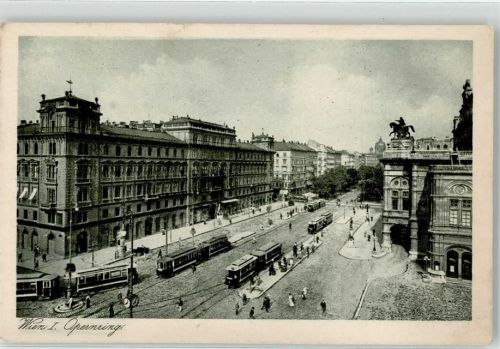 Wien Opernring Oper Straßenbahn Litfaßsäule