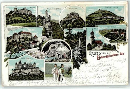 Urach 1898 Lichtenstein Neuffen Achalm Hohenzollern Rechberg