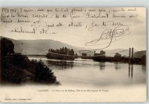 Lagnieu 1904 Brücke über die Rhone