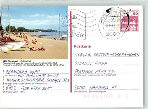 23730 W2430 Sierksdorf Ganzsache Strand