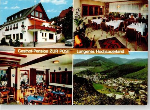 57368 W5940 Lennestadt Werbe AK Gasthaus Pension Zur Post