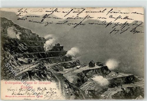 Eisenerz 1908 Sprengung Erzbergabbau