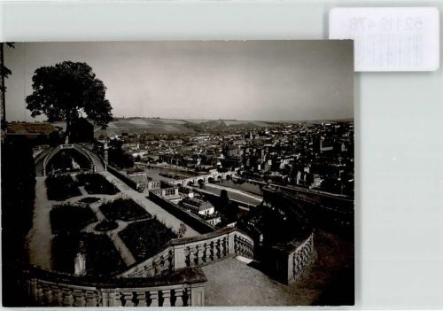 Würzburg Ort handschriftlich Blick vom Fürstengarten