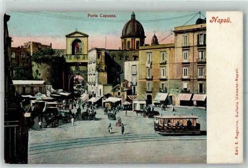 Napoli Porta Capuana Straßenbahn Marktszene