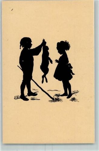 Schattenrisskarte Der arme Has Kinder Hase Stock No.58