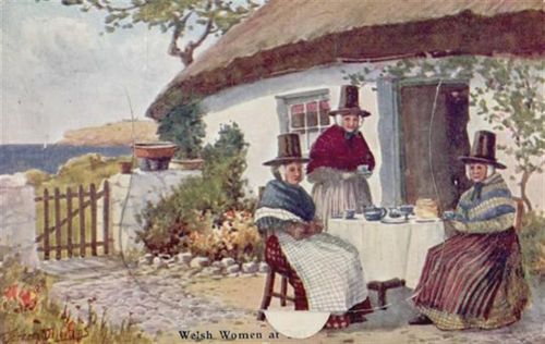 Caernarfon Caernarfon (Großbritannien) Leporello Welsh women at Tea, signiert Torren Williams I-II