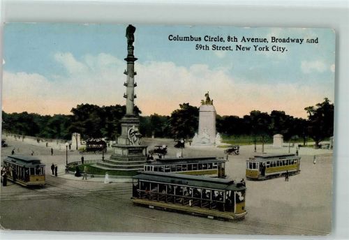 New York City 1914 Columbus Circle 8th Avenue Broadway 59th Street