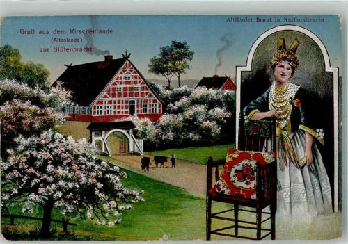 Steinkirchen 1917 Tracht Altenlande Feldpost WK I Ort lt. Stempel