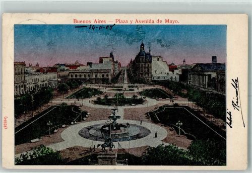 Buenos Aires 1909 Plaza y Avenidade Mayo Lunakarte