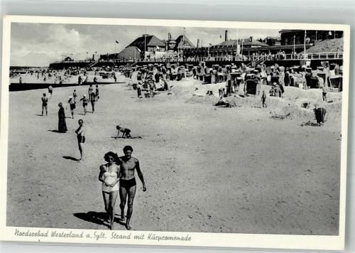Westerland Strand mit Kurpromenade Bademode Strandkorb