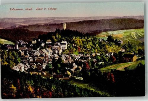 Lobenstein Panorama der Stadt mit Stadtkirche St. Michaelis und Burgruine Lobenstein Verlag Zieschank Nr. 209