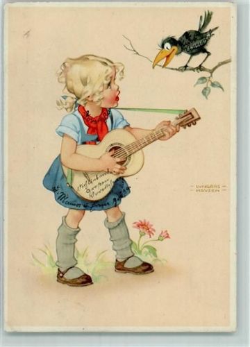Kind Rabe Blume sign. Lungers Hausen