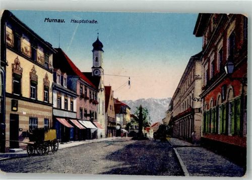 Murnau 1922 Hauptstraße mit Maria-Hilf-Kirche Verlag Zieher, Ottmar 1946