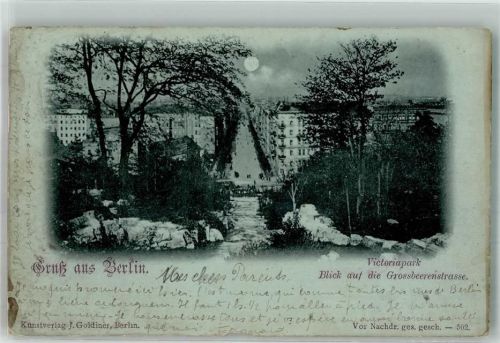 Kreuzberg 1898 Victoriapark Großbeerenstrasse Mondschein