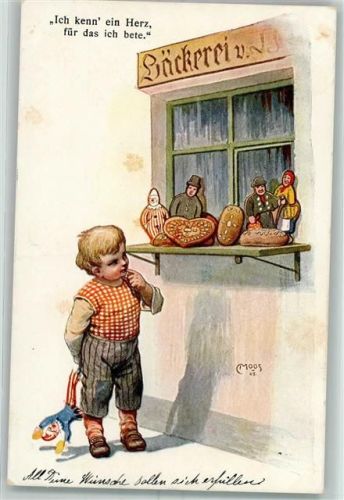 sign. Moos Puppen AK Lebkuchen 1906 Künstlerkarte