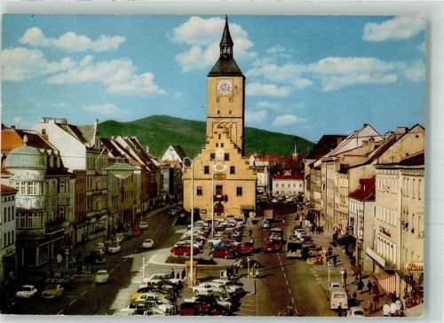 Deggendorf 1986 Rathaus Stadtplatz Auto