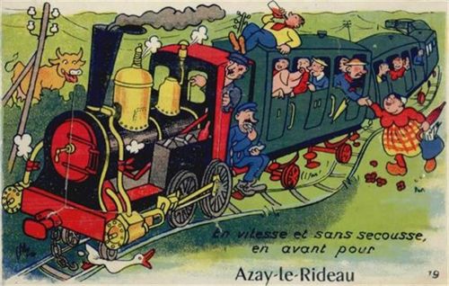 Azay-le-Rideau Azay-le-Rideau (Frankreich) Leporello, Eisenbahn II (Stauchung, Marke entfernt)