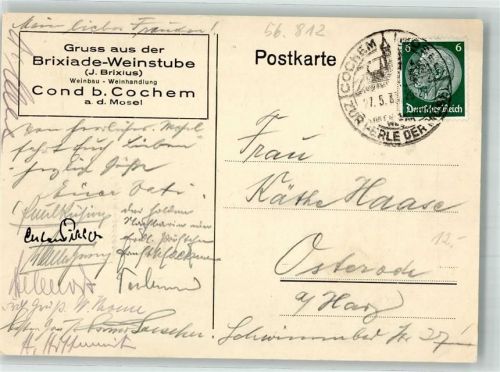 56812 W5590 Cond 1935 - Gasthaus Brixiade Weinstube