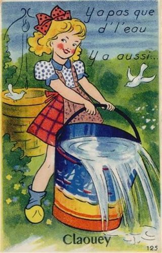 Claouey Claouey (Frankreich) Leporello, Mädchen mit Wassereimer I-II (Ecken abgestossen)