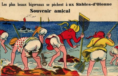 Les Sables-d'Olonne Les Sables-d`Olonne (Frankreich) Leporello, Frauem beim Fischen am See I-II