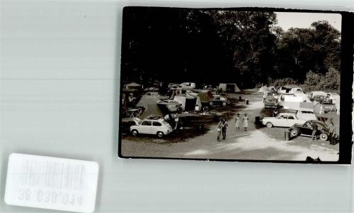 Ulm Camping VW Käfer Fiat 500 Ort handschriftlich Foto Original aus Archiv eines Ansichtskartenverlages