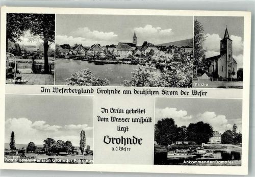 Grohnde Gasthaus Pension Grohnauer Fährhaus Kirche Domäne Dampfer
